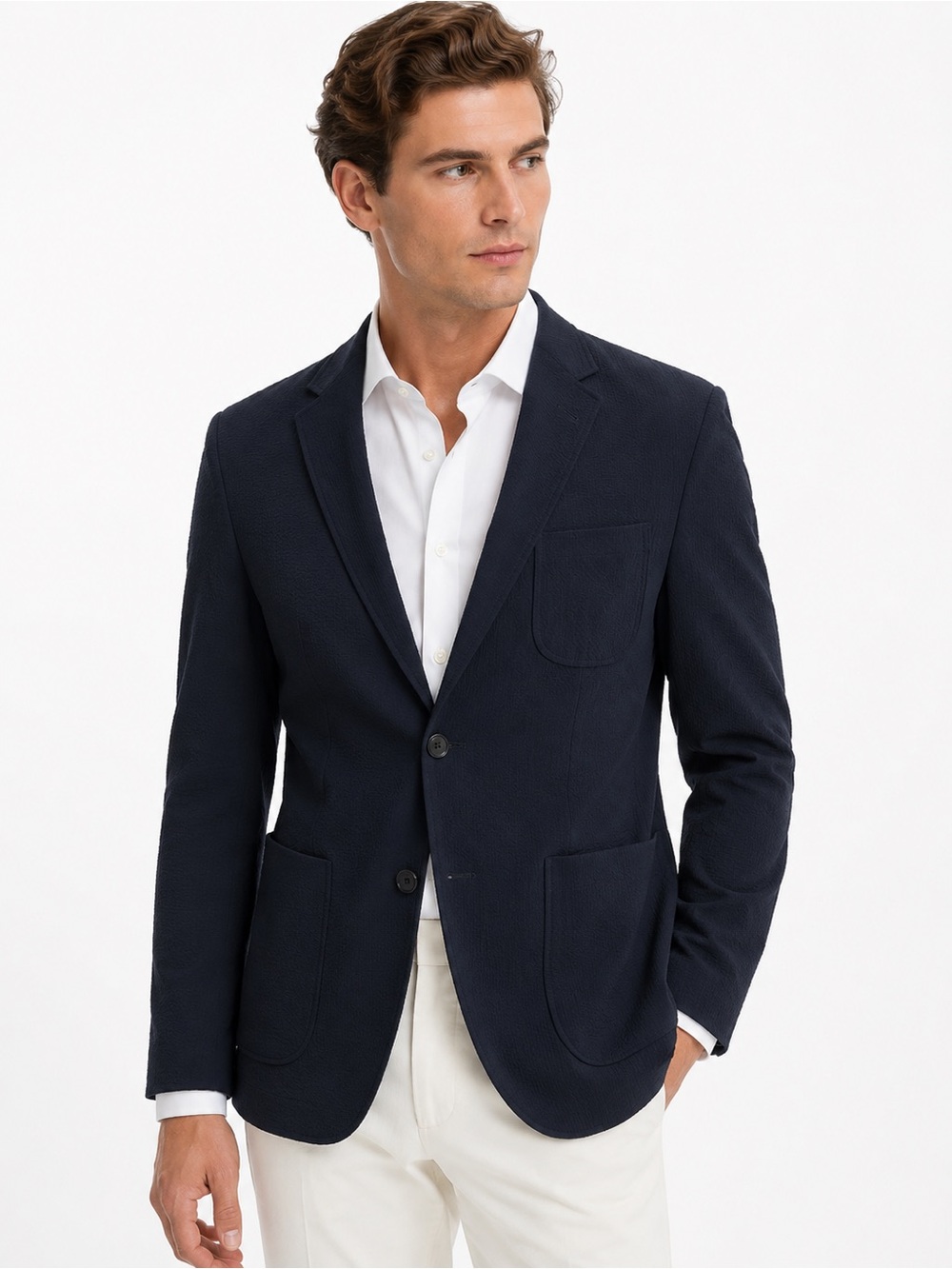 Authentic Burberry Dark Navy Blue Textured Blazer size 36 R
